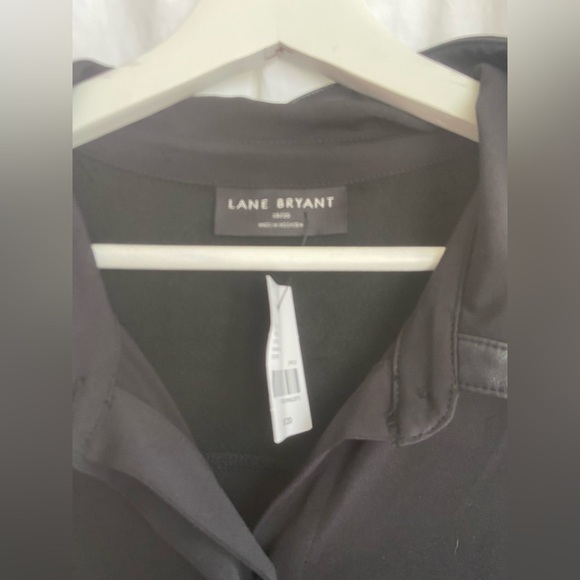 Lane Bryant Black Casual leather Button Down Shirt Size 18/20 NEW - Picture 12 of 12